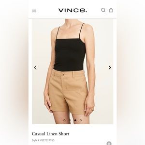 NTW Vince Casual Linen Blend Short in Walnut Color Size 4